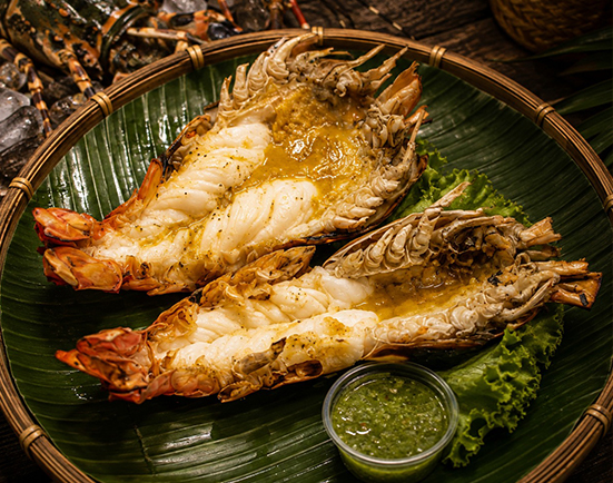 Grilled BBQ big head prawns at Master Leong's Kitchen